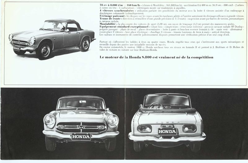 Honda S800 Brochure Page 2/3