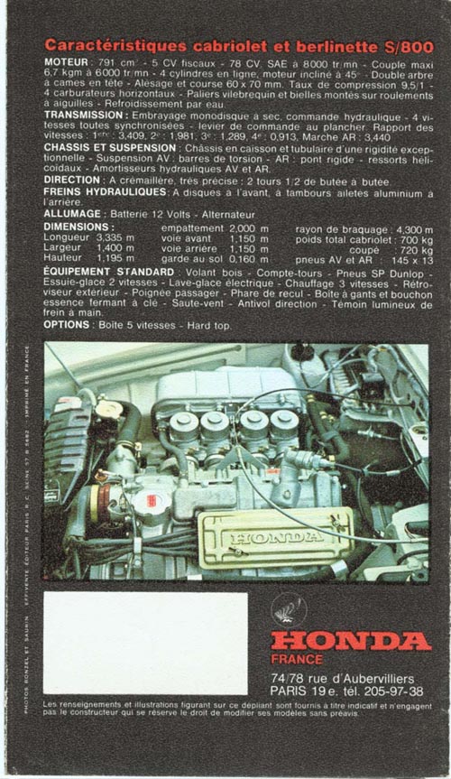 Honda S800 Brochure Page 6