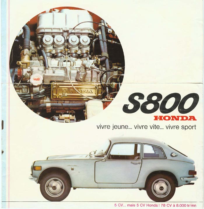 Honda S800 Brochure Page 1