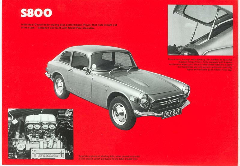 Honda S800 Brochure Page 2