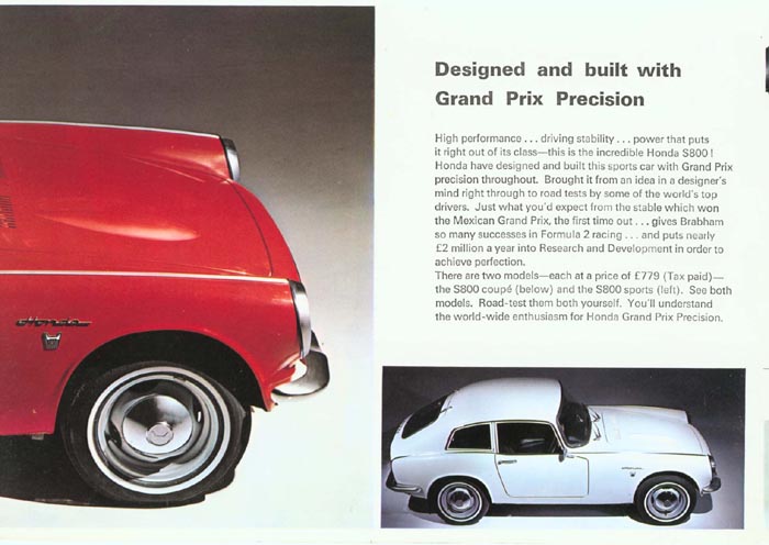 Honda S800 Brochure Page 3
