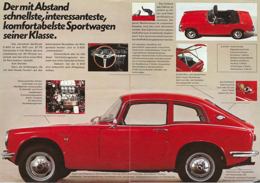 Honda S800 Brochure Page 2&3
